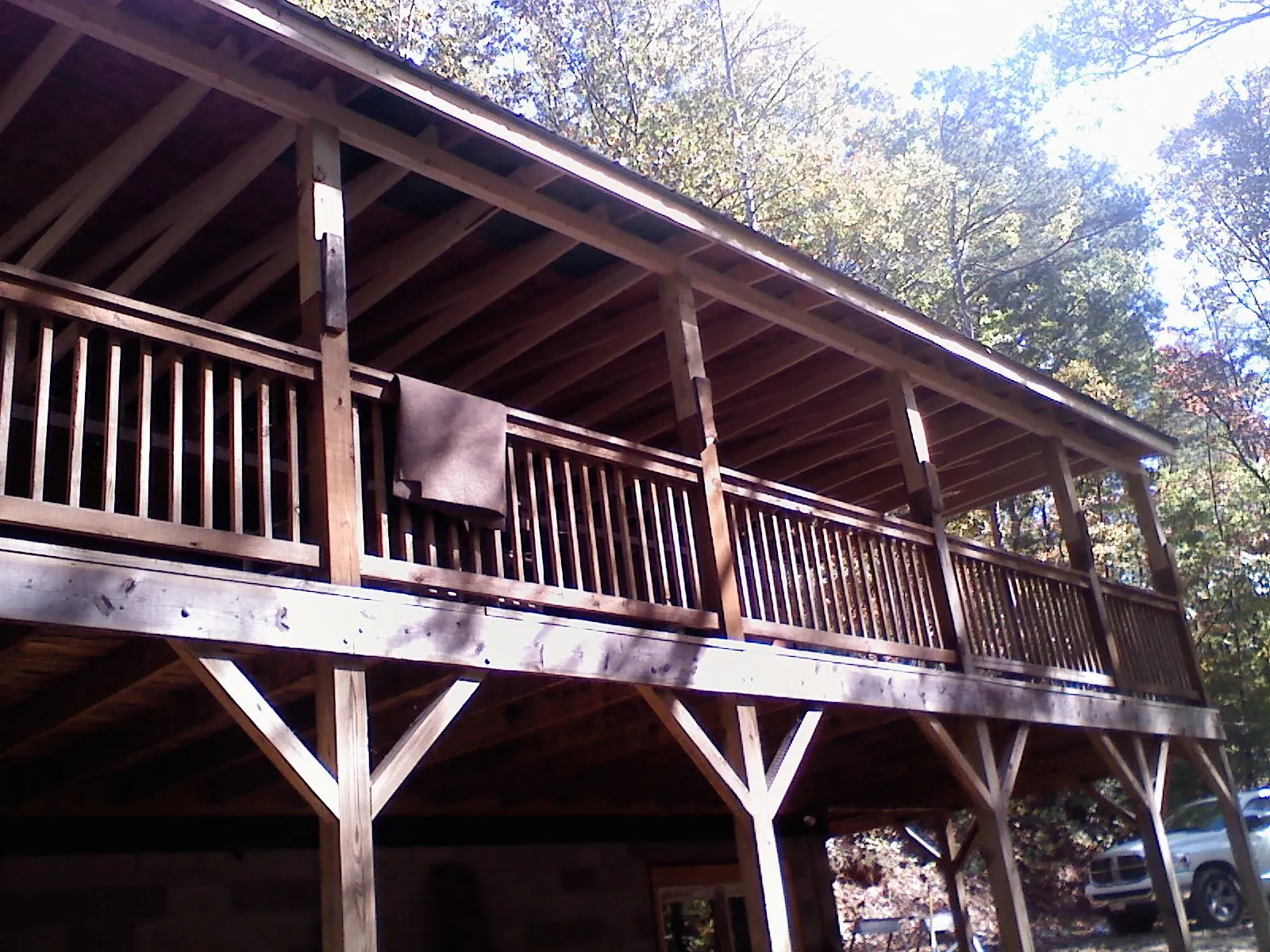 Timber framing under a new elevated porch and deck — Roof Leak Repair in Ashtabula by Roofing Brothers